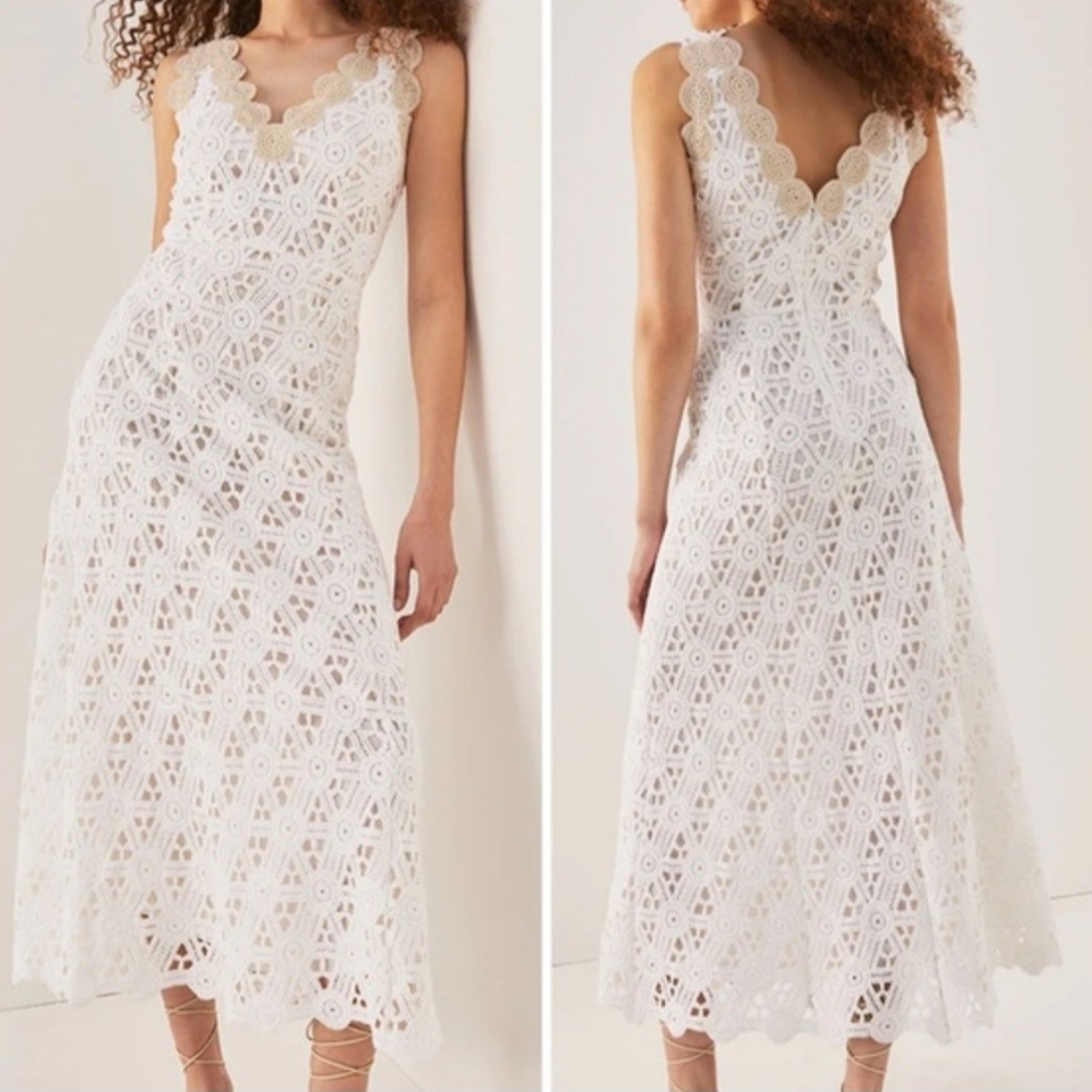 Rebecca Tayler White Lace Midi Dress - Picture 2 of 3